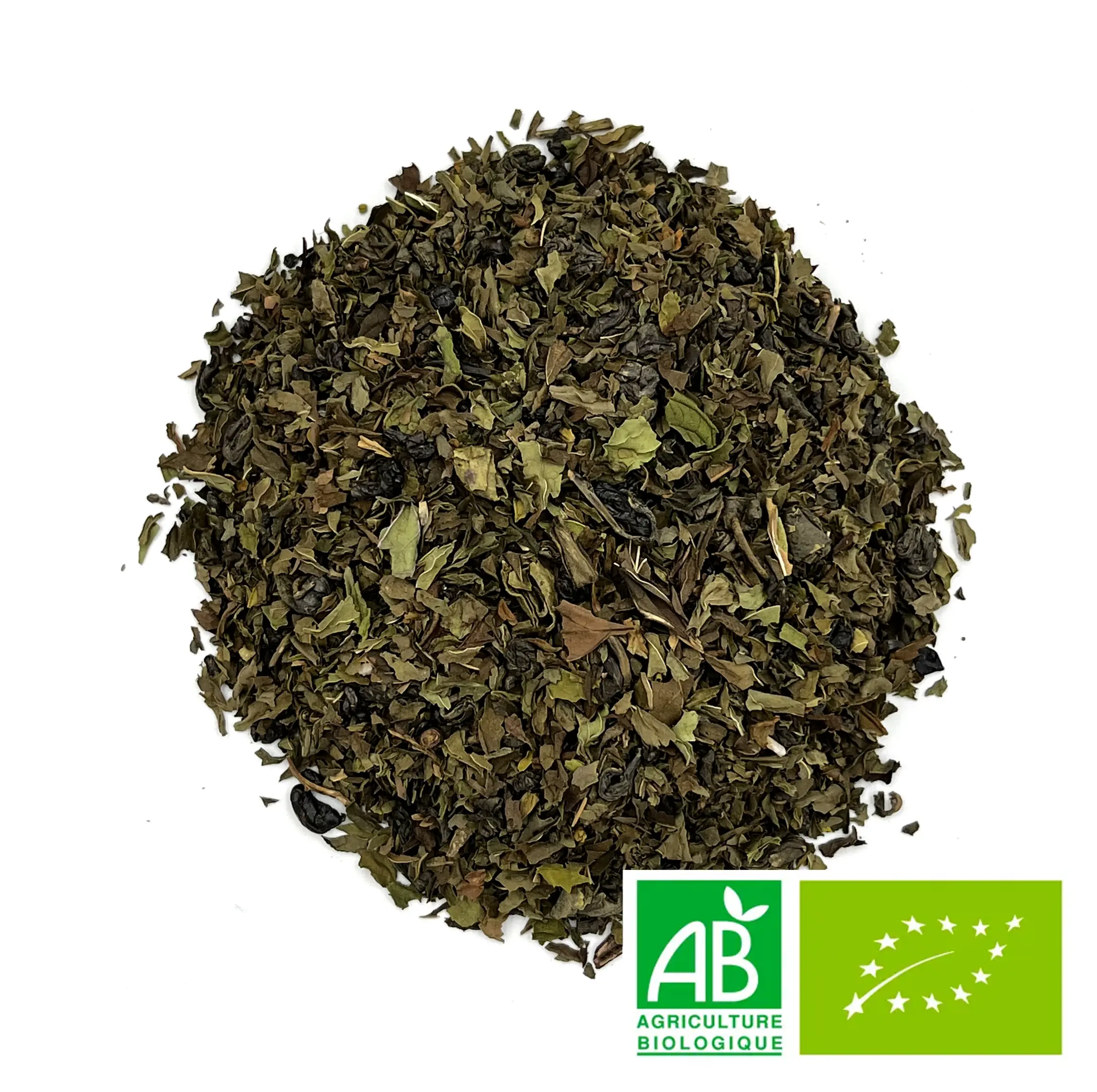 Thé vert à la menthe aromatisé N°14, boîte 100g